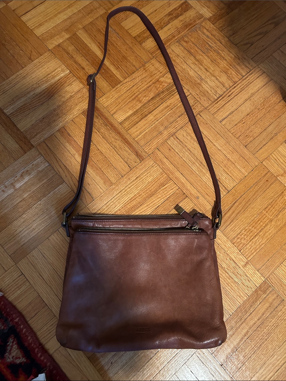 margot Brown Leather Shoulder Crossbody Bag